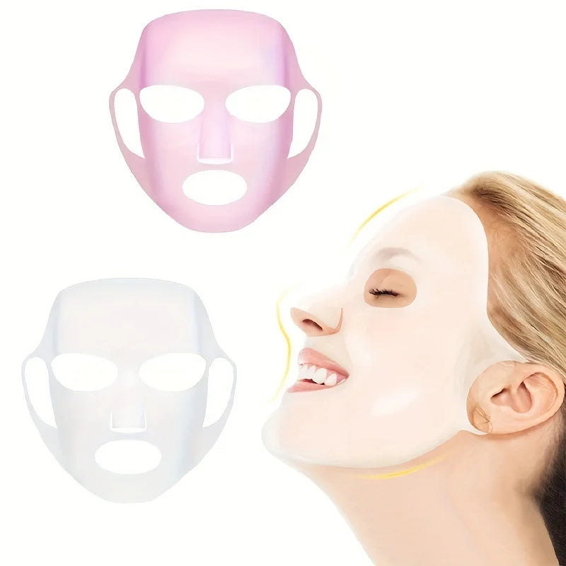 Cubierta de Mascarilla de Silicona | Fijación con Sujeción en las Orejas | Mejora la Absorción de la Esencia e Hidratación | Herramienta Reutilizable para el Cuidado Facial