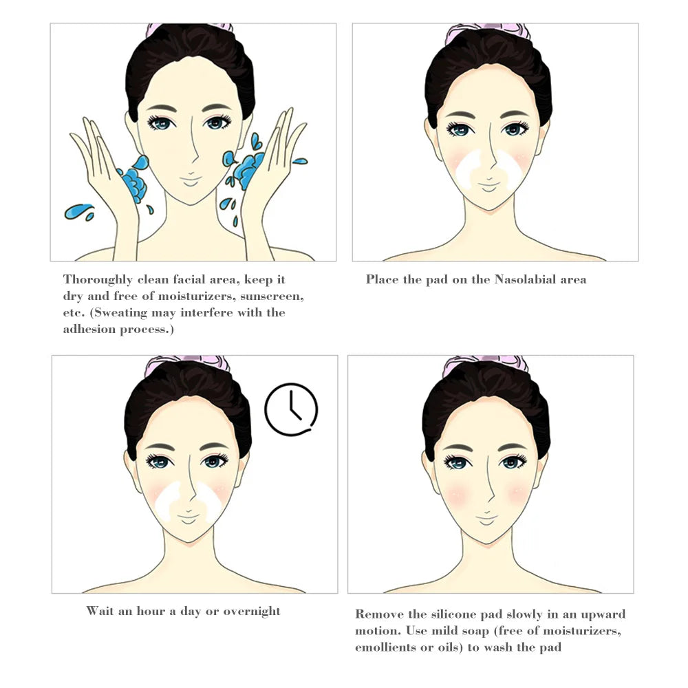 Parches de Silicona Reutilizables para el Contorno Facial | Antiarrugas y Reafirmantes | Para Surcos Nasogenianos | Efecto Lifting y Antienvejecimiento | Cuidado Facial