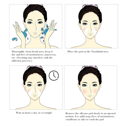 Parches de Silicona Reutilizables para el Contorno Facial | Antiarrugas y Reafirmantes | Para Surcos Nasogenianos | Efecto Lifting y Antienvejecimiento | Cuidado Facial